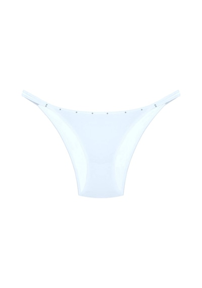 New Lilla 1025 Çift İp-Taş Detaylı Bikini Külot Paketi 1025-V2 - Bordo Beyaz Lacivert - Standart Çok Renkli