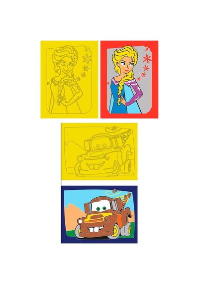 Disney Karma, 10 Adet Büyük Boy A4, Kız-erkek Çocuk Kum Boyama Kartı Seti-red Castle Kb-d-101