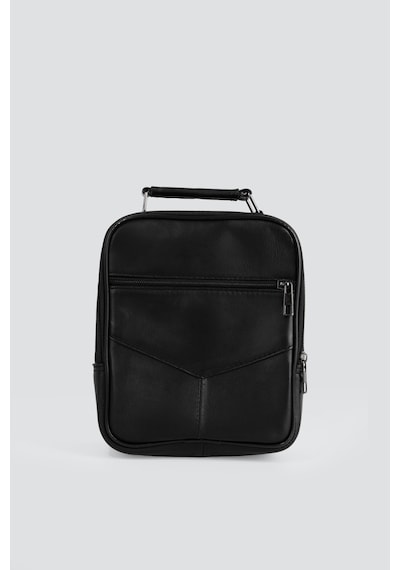Westbag Erkek Çelik Kasalı Hakiki Deri El Ve Omuz Çantası Ayarlanabilir Askılı Orta Boy Siyah
