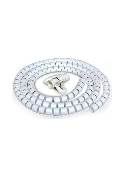 Tr Beyaz Renk Spiral Kablo Toplayıcı Kablo Düzenleyici Spiral Ø 0.28mm1,5m