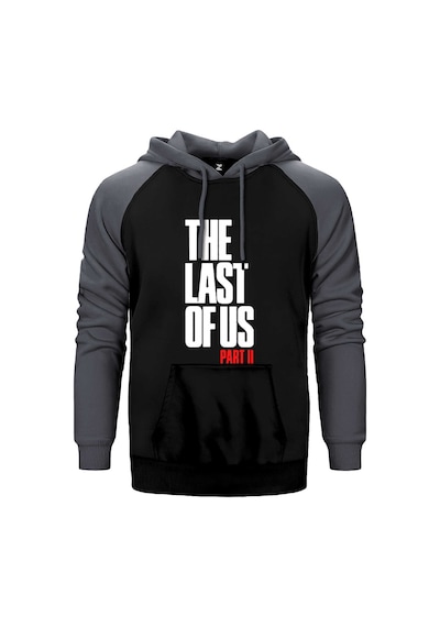 The Last Of Us Part 2 Yazı Gri Renk Reglan Kol Kapşonlu Sweatshirt Gri