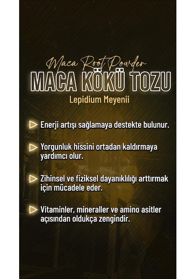 Lokman Efendi Peru Menşeli %100 Saf Maca Kökü Tozu 110 Gr.