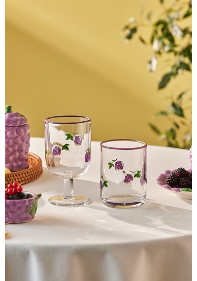 Karaca Desenli Kadeh 390 Ml Mor