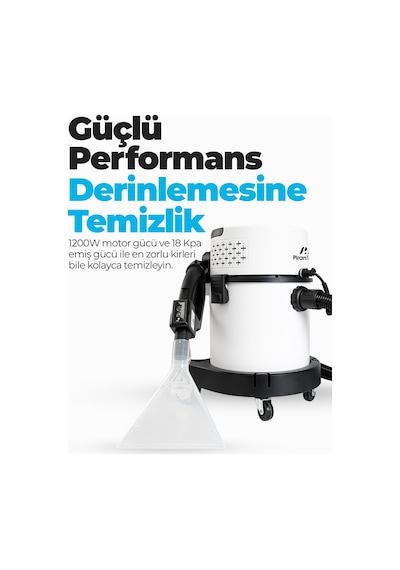 Pirantech RLZ-208 4'ü 1 Arada 2400 W Buharlı Temizlik Robotu