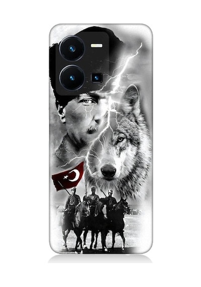 Vivo Y35 Uyumlu Atatürk Kurt Ve Bayrak Desenli Silikon Kılıf