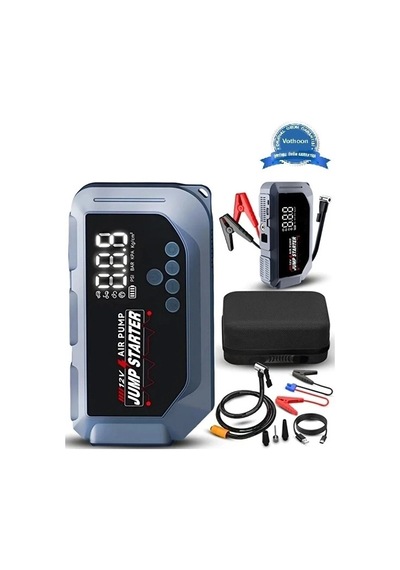 Vtn-605 Şarjlı 12.000 Mah Taşınabilir Çantalı Araç Akü Şarj Takviyeli Işıklı Ha Kompresörü Çok Renkli