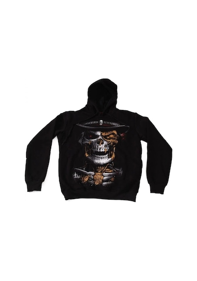 Skull No:3 Kapüşonlu Sweatshirt Hoodie Siyah Çok Renkli