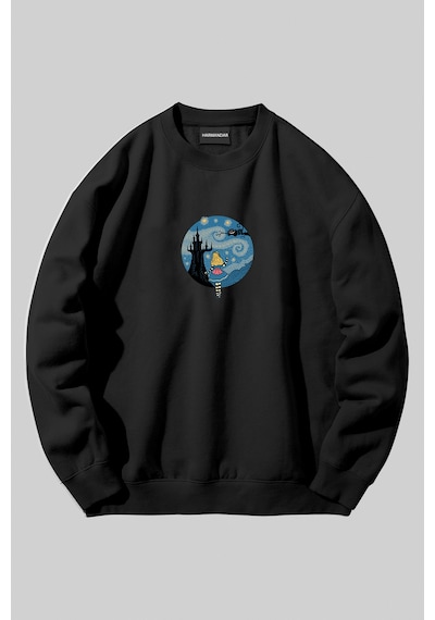 Harmandar Yıldızlı Gece Alice Baskılı Unisex Siyah Bisiklet Yaka Sweatshirt Bisikletalice Harmandar Yıldızlı Gece Alice Baskılı Unisex Siyah Bisiklet Yaka Sweatshirt Bisikletalice