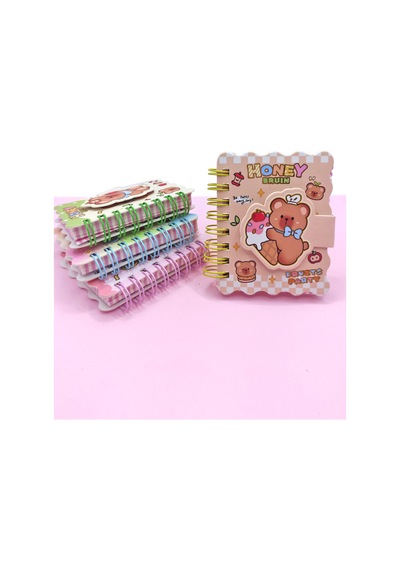 Honey Bear Cırtlı Cep Boy Sevimli Ayıcık Mini Not Defteri 7x8 Cm - Kahverengi