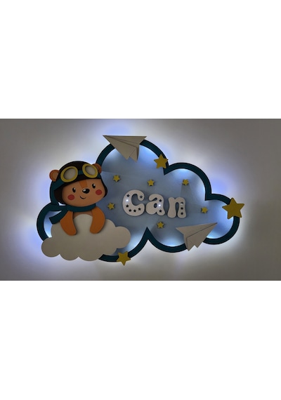 Ayıcık Bebek Odası Kapı Süsü Beyaz