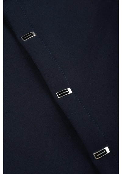 Deepsea Lacivert Slim Fit Likralı Kolay Ütülenebilir Gizli Düğmeli Erkek Gömlek 2602614