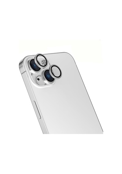 Apple Uyumlu iPhone 14 Zore Mikro Kamera Lens Koruyucu Gümüş