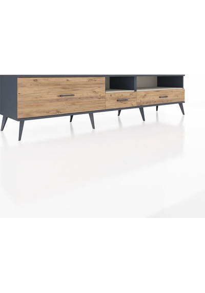 Hyperion Tv Ünitesi 2 Raflı 3 Çekmeceli 220x44x51 Antrasit-aytaşı/çam Aytası/atlas Çam - Antrasıt Hyperion Tv Ünitesi 2 Raflı 3 Çekmeceli 220x44x51 Antrasit-aytaşı/çam Aytası/atlas Çam - Antrasıt