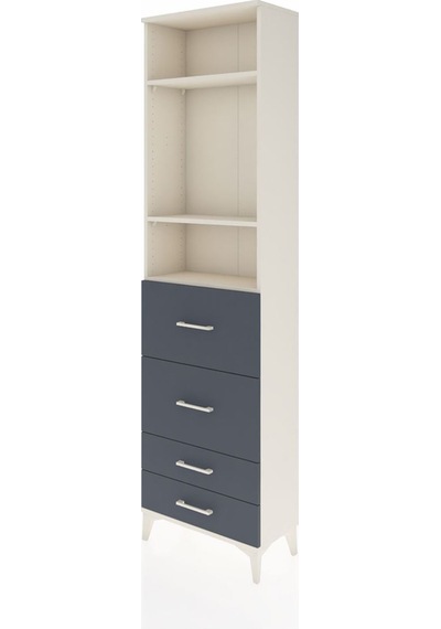 Arges Dolap 3 Raflı 4 Çekmeceli 60x30x221 Aytaşı-antrasit Aytaşı