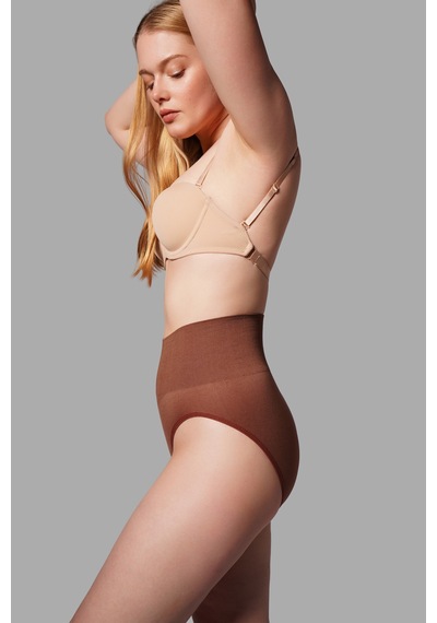 Fit Women Dikişsiz ı Yüksek Bel Külot Korse 1010 Kahverengi