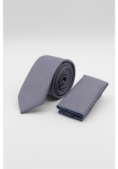 İmza Gri - Mavi Desenli 6 Cm Kravat 1090255121