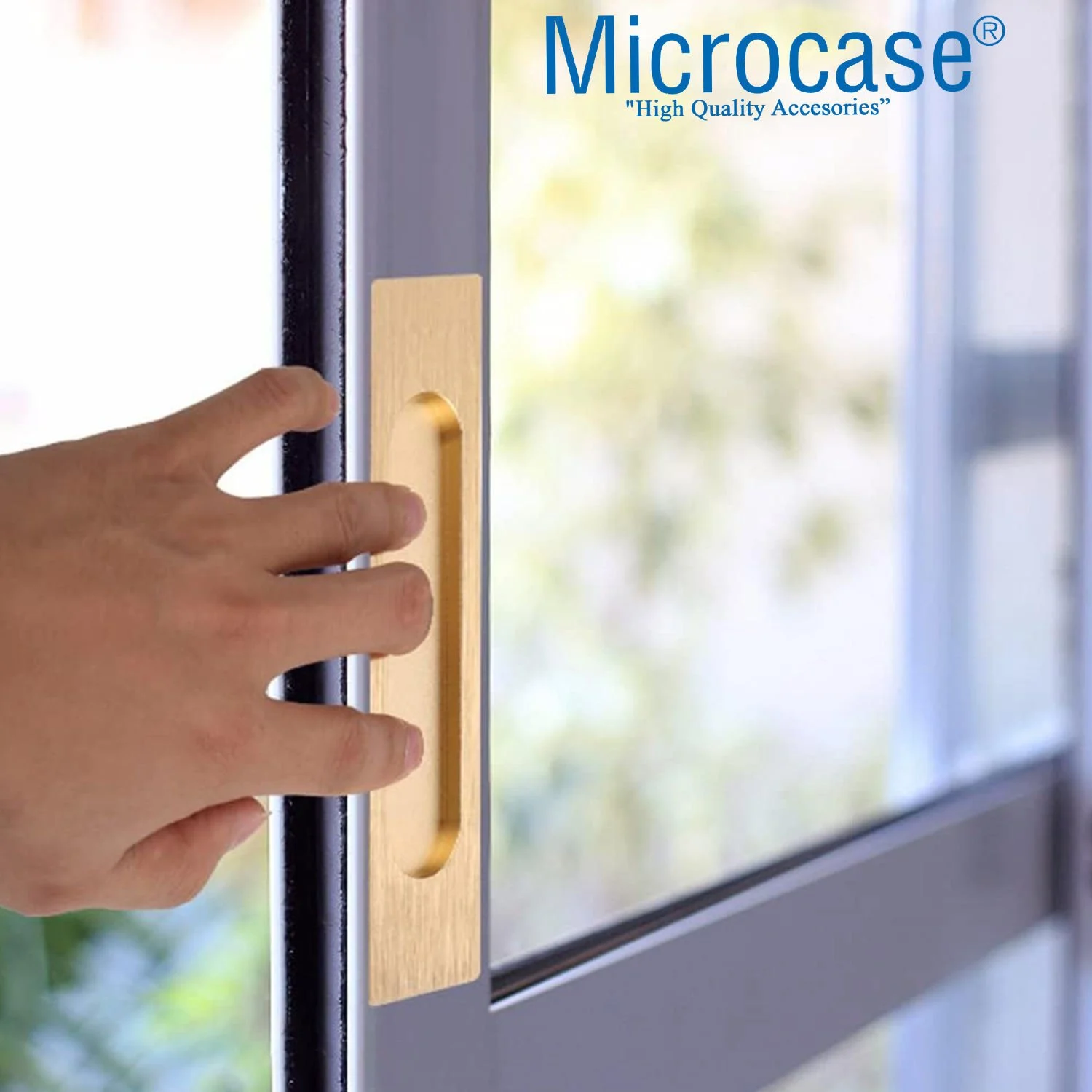 Microcase Metal Sürgülü Kapı Çekmece Pencere Sineklik Vb. İçin Yapışkanlı Kol Tutacağı -al4758