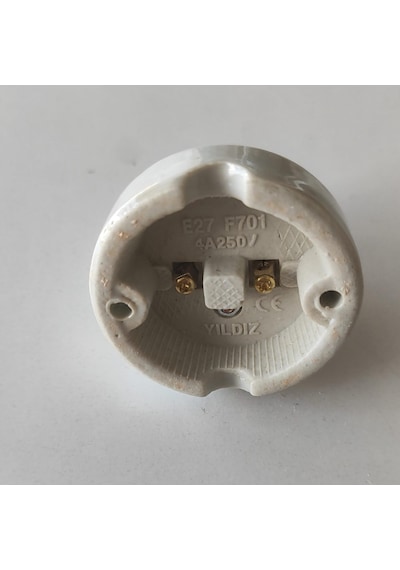 E27 Standart Porselen Duy - Yüksek Isı Dirençli Yanmaz Duy - 4a 250v Yıldız E27