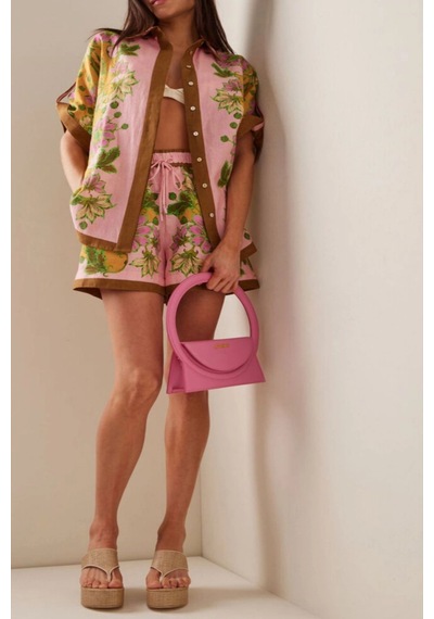 Asprinfashion Kadın İthal Desenli Şort Takım Pembe Gömlek Yaka Bağcıklı Yazlık İkili Takım Asprinfashion Kadın İthal Desenli Şort Takım Pembe Gömlek Yaka Bağcıklı Yazlık İkili Takım