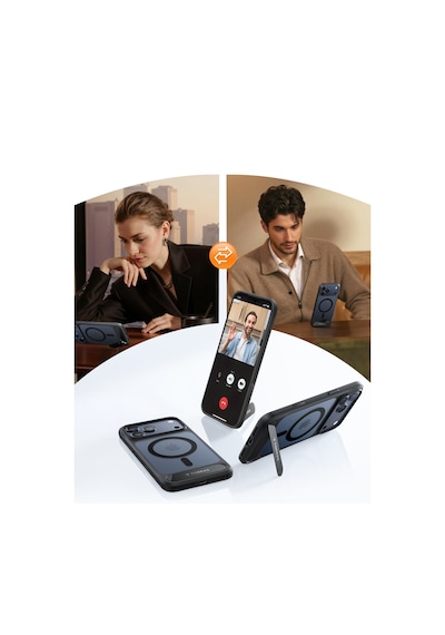 Torras Apple iPhone 17 Pro Max / 18 Pro Max Uyumlu P Stand Serisi Magsafe Kılıf Siyah