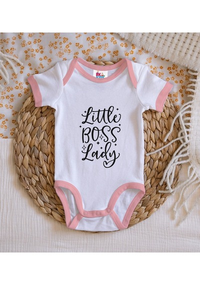Bk Gift Bk Kids Little Boss Lady Tasarımlı Pembe Bebek Body Zıbın-1 6 - 9 Ay Sarı