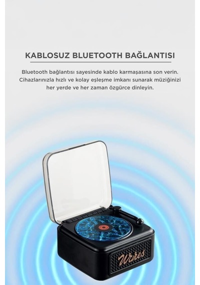 Özel Seri Modern Radyo Ses Cihazı Eğlence Aleti Bluetooth Hoparlör D61 Siyah