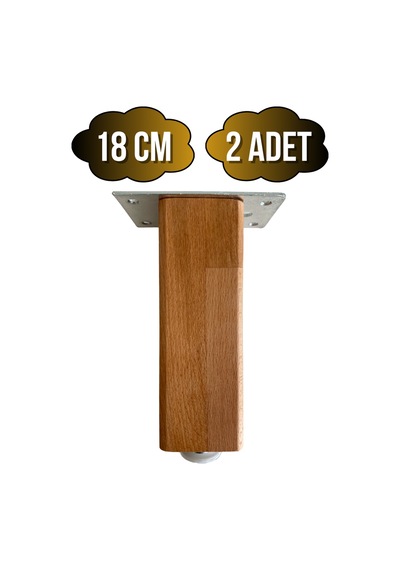 Kale Ayarlı Ahşap Ayak Mobilya Masa Ve Dolap Ayağı Kayın Kayın/gürgen Ağacı 18cm 2 Adet Ahşap Rengi