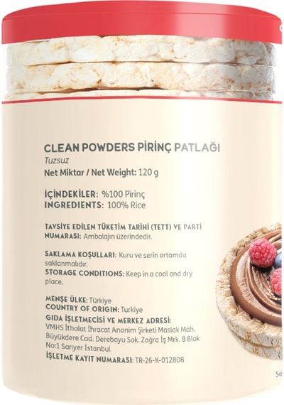 Clean Powders Pirinç Patlağı 120 Gr 3 Adet Aromasız