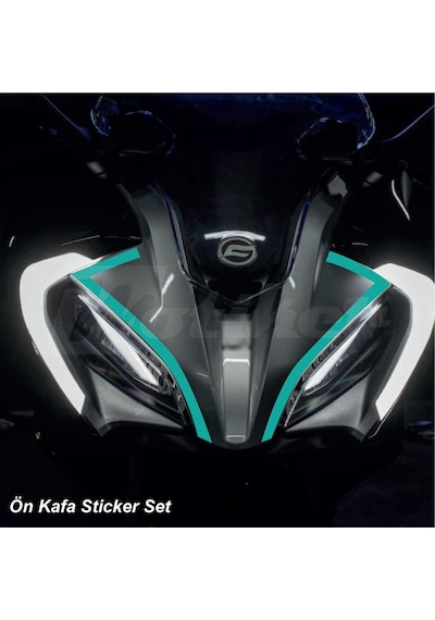 Cfmoto 250sr Ön Kafa Sticker Etiket Modeli Turkuaz