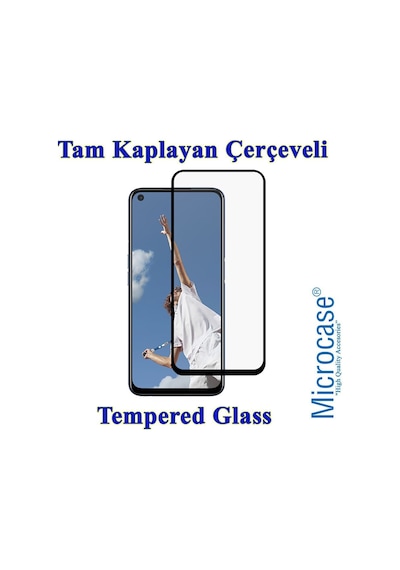 Oppo A52 Tam Kaplayan Çerçeveli Tempered Cam Siyah