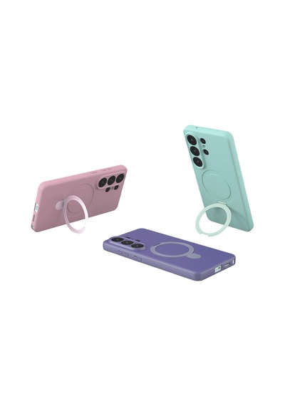 Samsung Galaxy Uyumlu S26 Ultra Regal Magsafe Standlı Kapak - Turuncu Çok Renkli Diğer