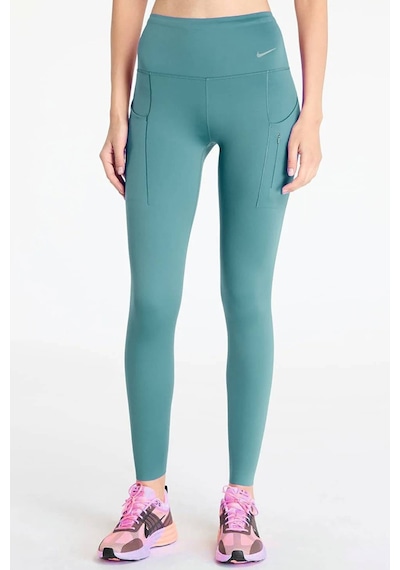Nike Trainng Go Dri Fit İnfinalock High Rise 7/8 Leggings 6 Cepli Toparlayıcı Yüksek Belli Reflektörlü Antrenman Taytı Mavi Turkuaz