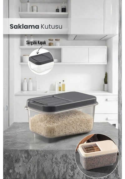 Çok Amaçlı Saklama Kabı 7.5lt Multibox- Erzak Bakliyat Deterjanlık Saklama Kutusu Çok Renkli