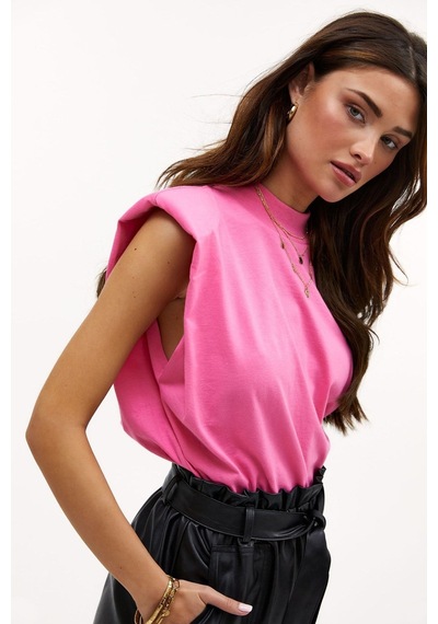 Seeh Girls Pembe Vatkalı Tişört Sh388 Basic