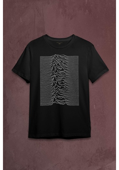 Ses Dalgası Müzik Joy Division Albüm Kapağı Çizgiler Baskılı Tişört Unisex T-shirt 001