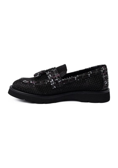 Mamma Mia D26ya-3820 Püsküllü Delikli Loafer Kadın Ayakkabı Sıyah