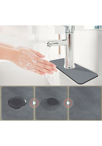 Su Emici Sihirli Mutfak Banyo Musluk Matı Labo Kenar Matı Çok Renkli