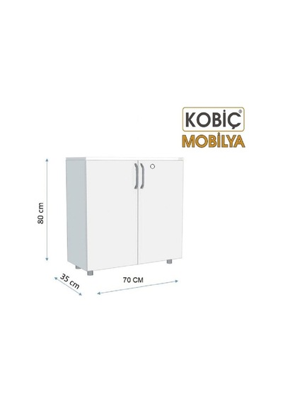 Kobiç Ofis Dosya Dolabı Kilitli Tam Kapak Suntalam Dolap 70x35x80 Cm Meşe Meşe