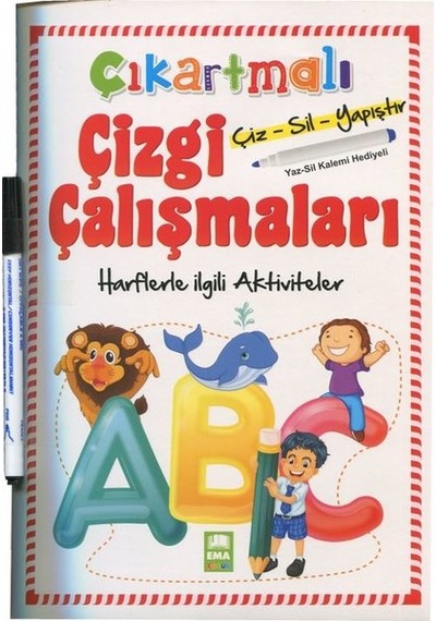 Çıkartmalı Çizgi Çalışmaları Harflerle İlgili Aktiviteler- Ema Çocuk