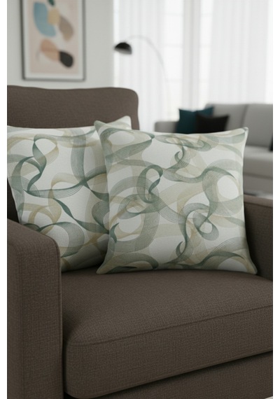 Chevron Bohem Dekoratif Punch Yastık Kırlent Kılıfı 2 Adet 45x45 Zen Dalga İndigo 45 x 45