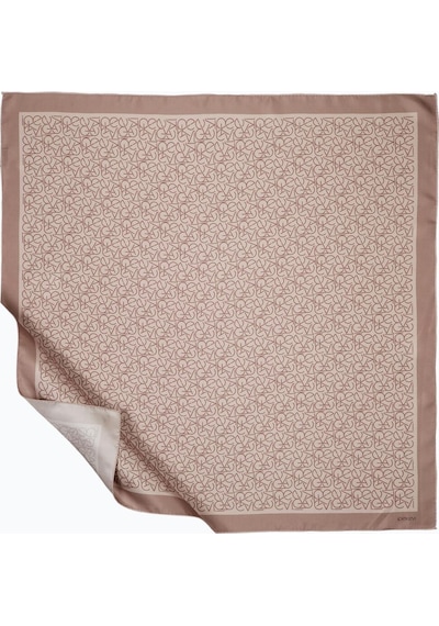 İpekevi Twill İpek Eşarp - Typo Monogram - Vizon - Fondöten