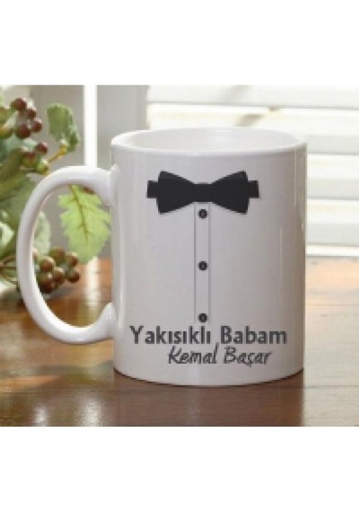 Babaya Özel Smokin Beyaz Kupa - Kişiye Özel