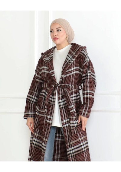 Winter Desen Oduncu Kuşaklı Kap / Kırmızı - F0505 Kırmızı