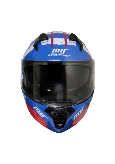 Mts M-966 Çene Açılır Motosiklet Kaskı Beyaz - Kırmızı - Mavi