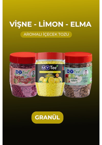 Mytee 3'lü Limon - Vişne - Elma Aromalı Granül İçecek Tozu 3 X 250gr 750 G