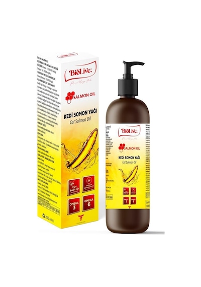 Biolive Kediler İçin Somon Yağı 200 ML + Biotin Tüy Sağlığı Paketi 100 G