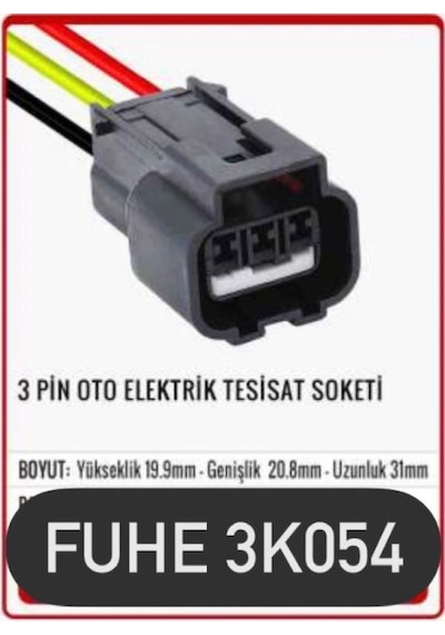 Fhe 3k054 3 Pin Oto Elektrik Tesisat Soketi