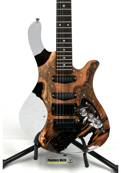 Elektro Gitar Model: Gece Custom Epoksi & Yıllanmış Ağaç Kişiye Özel Yıllanmış Ceviz + Şeffaf
