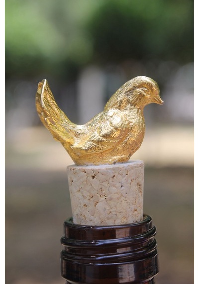 2 Adet Dekoratif Gold Güvercin Mantar Tıpa Altın