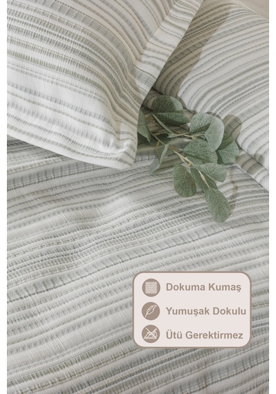 Elart Harmony Yatak Örtüsü Takımı Çift Kişilik 240x250 Cm Yeşil Yeşil